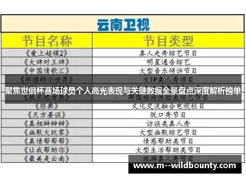 聚焦世俱杯赛场球员个人高光表现与关键数据全景盘点深度解析榜单 聚焦世俱杯赛场球员个人高光表现与关键数据全景盘点深度解析榜单